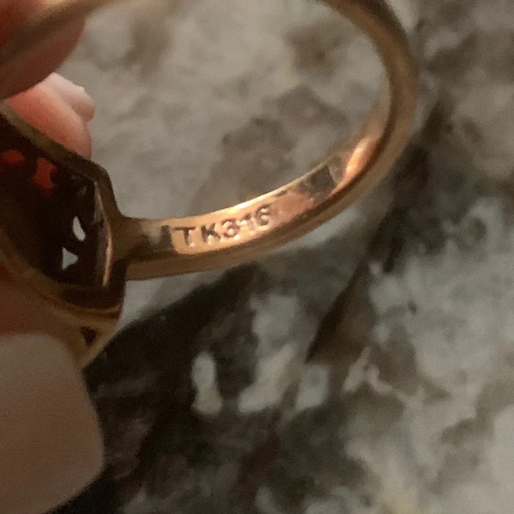 Vintage Rose Gold Plated Ring, Stainless Steel, Approx. Size 8
